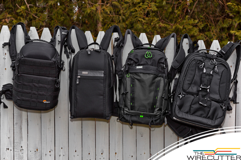 Our picks from left to right: Lowepro ProTactic 350AW, Think Tank Urban Approach 15, MindShift Backlight 26L, Tamrac Anvil 23